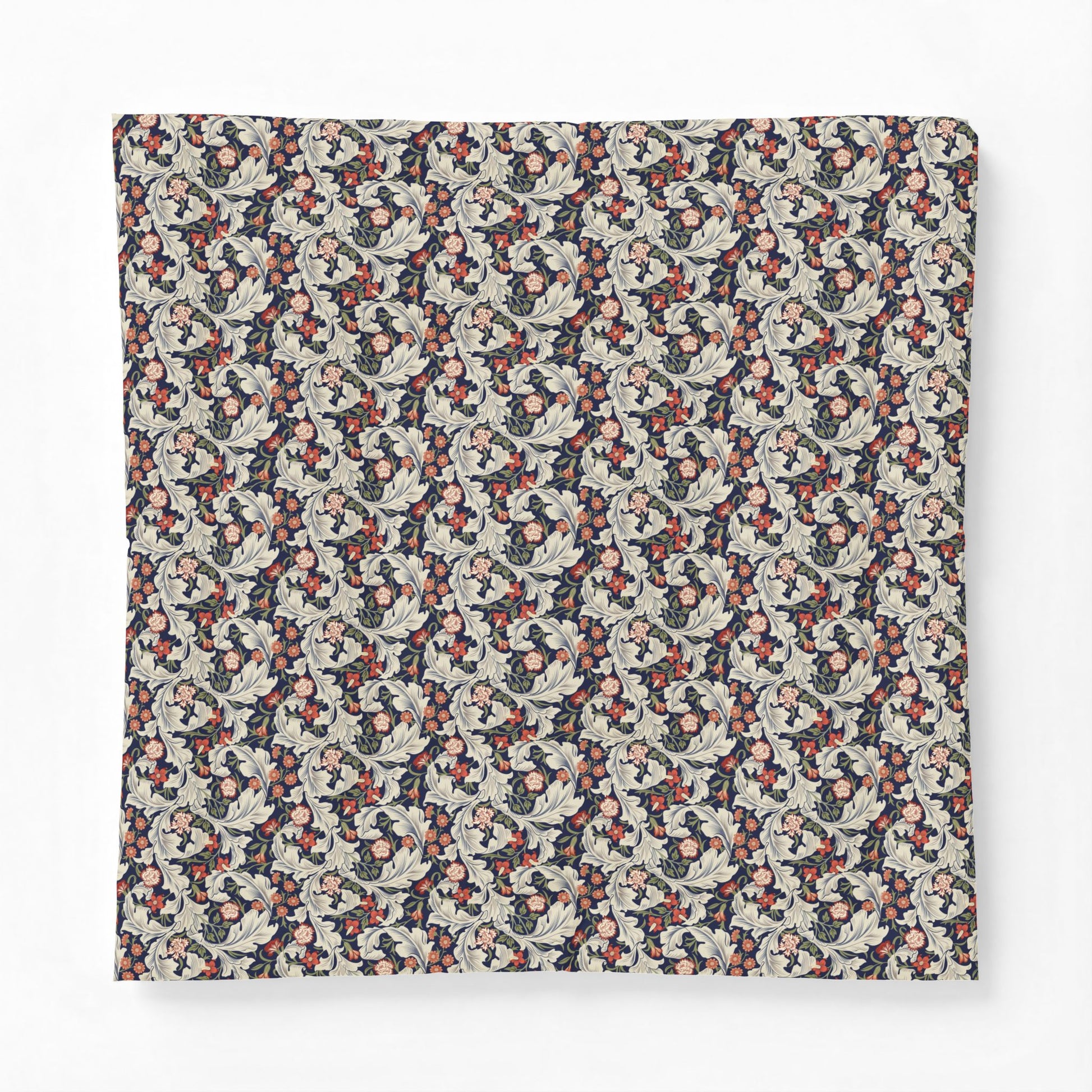 Floral patterned fabric swatch on a white background