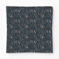 Cotton Comforter by William Morris & Co in a dark blue floral pattern called Newill Collection (Night)