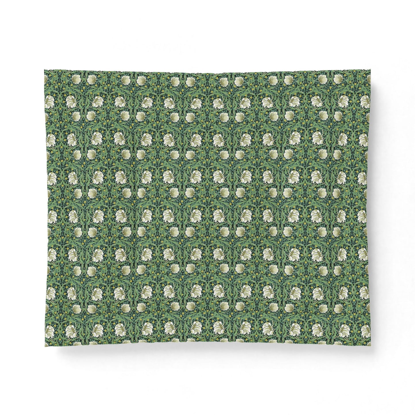 Patterned paper with green and white design on a white background
