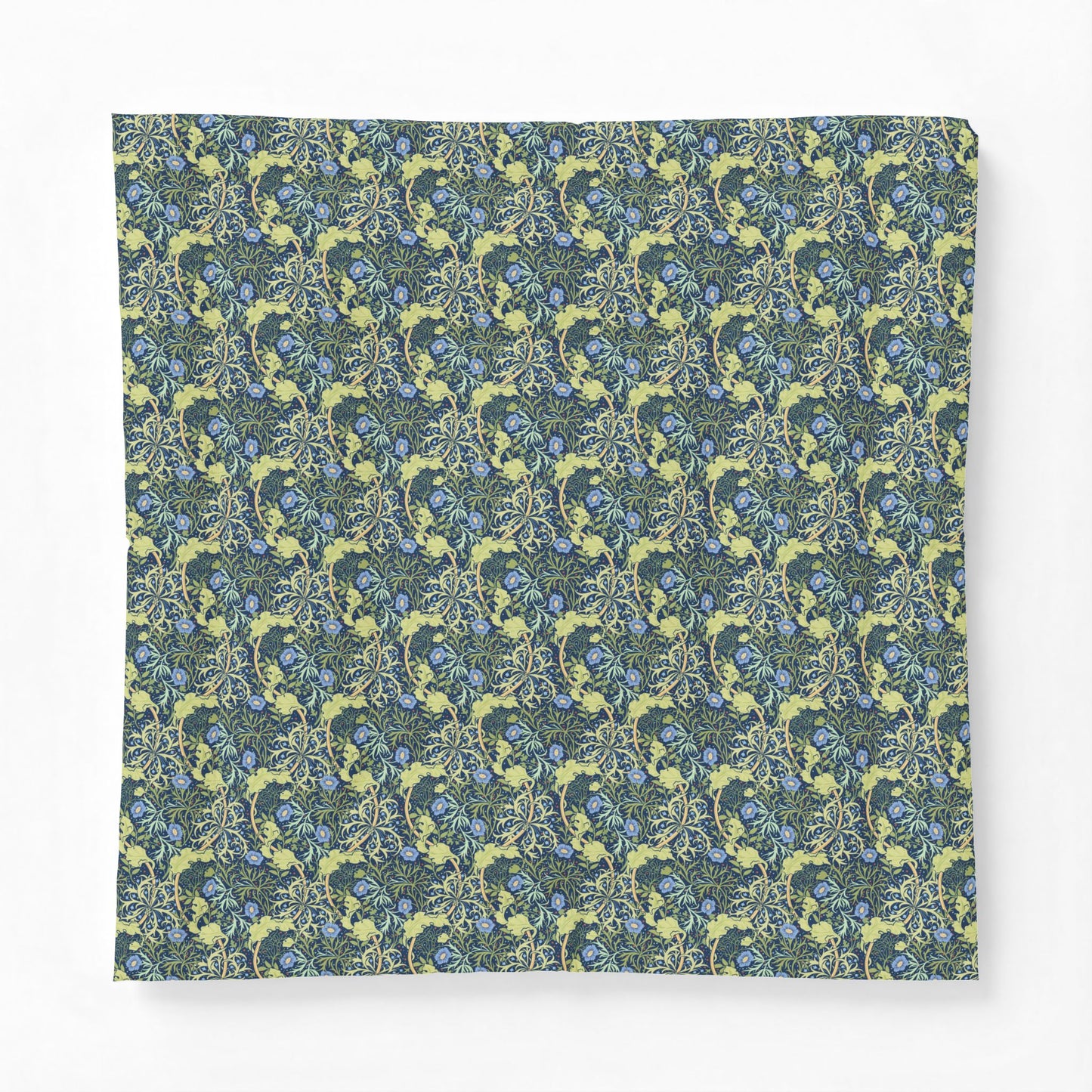 Floral patterned fabric swatch on a white background