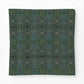 Patterned fabric swatch with a checkered design on a white background