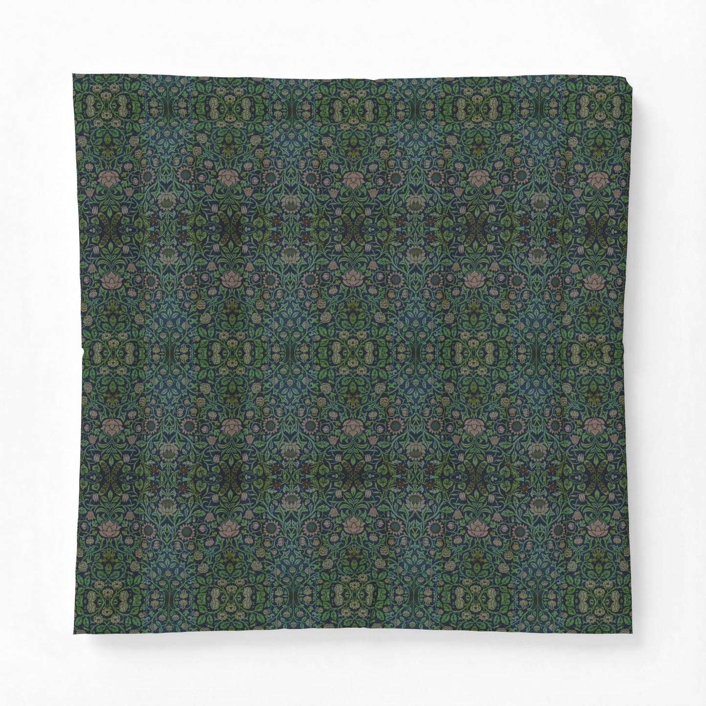 Patterned fabric swatch with a checkered design on a white background