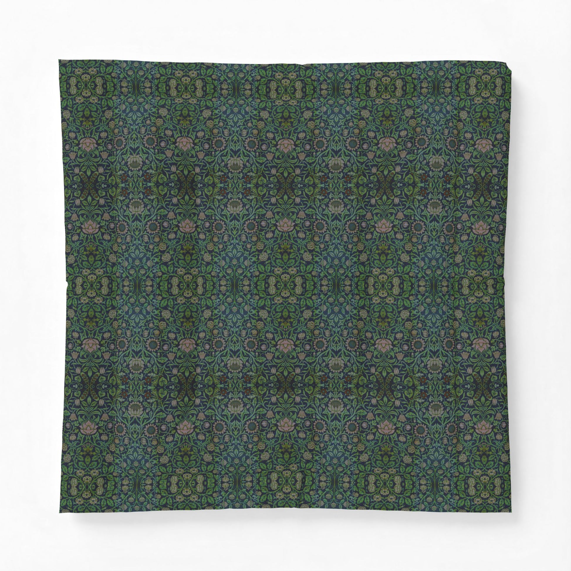 Patterned fabric swatch with a checkered design on a white background