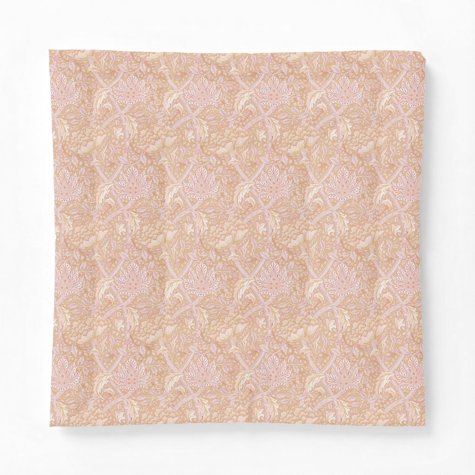 Beige fabric with a subtle pattern on a white background