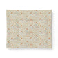 A square fabric cotton comforter featuring a dense, vintage-style botanical and bird pattern on a cream background, displayed flat against a clean white background.