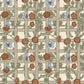 Decorative pattern with flowers and butterflies on a lattice background