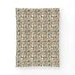 Patterned fabric swatch with geometric design on a white background
