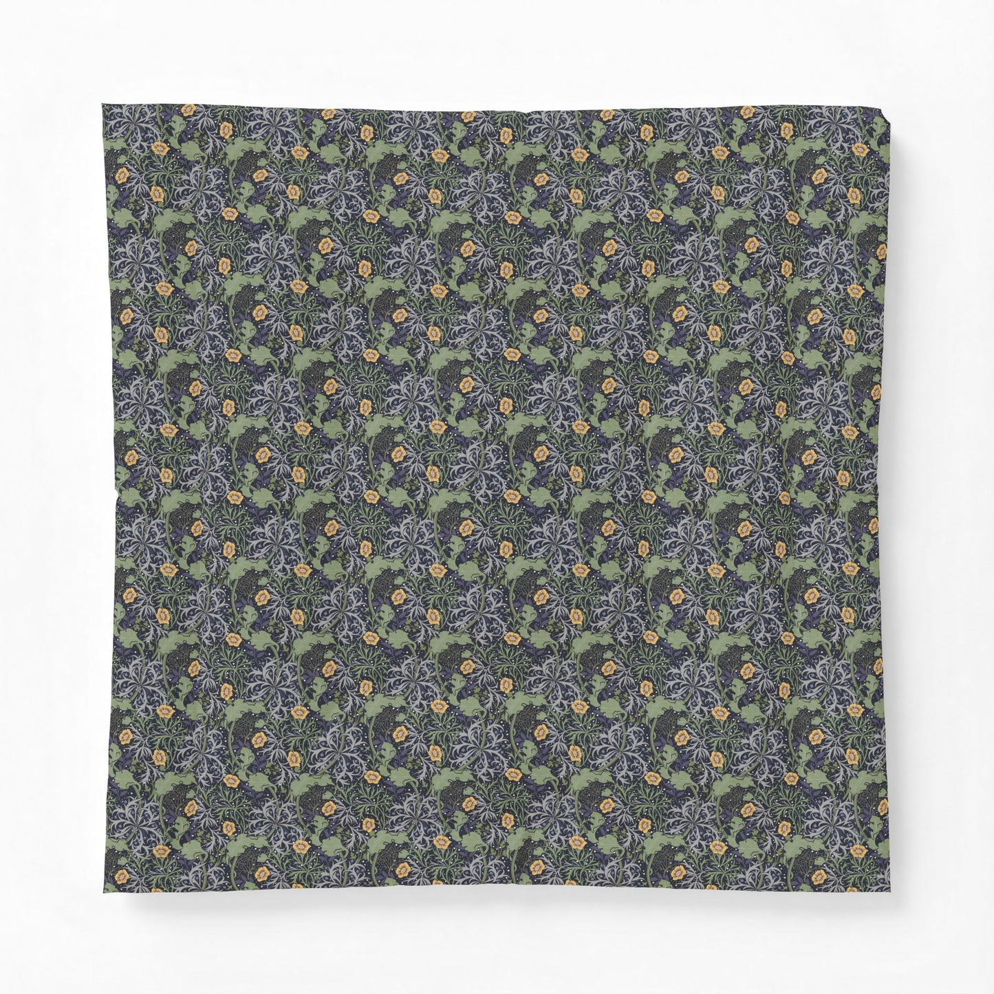 Floral patterned fabric swatch on a white background