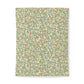 Cotton duvet cover with floral and bird pattern on a white background
