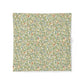 Patterned cotton fabric duvet cover with green and beige design on a white background