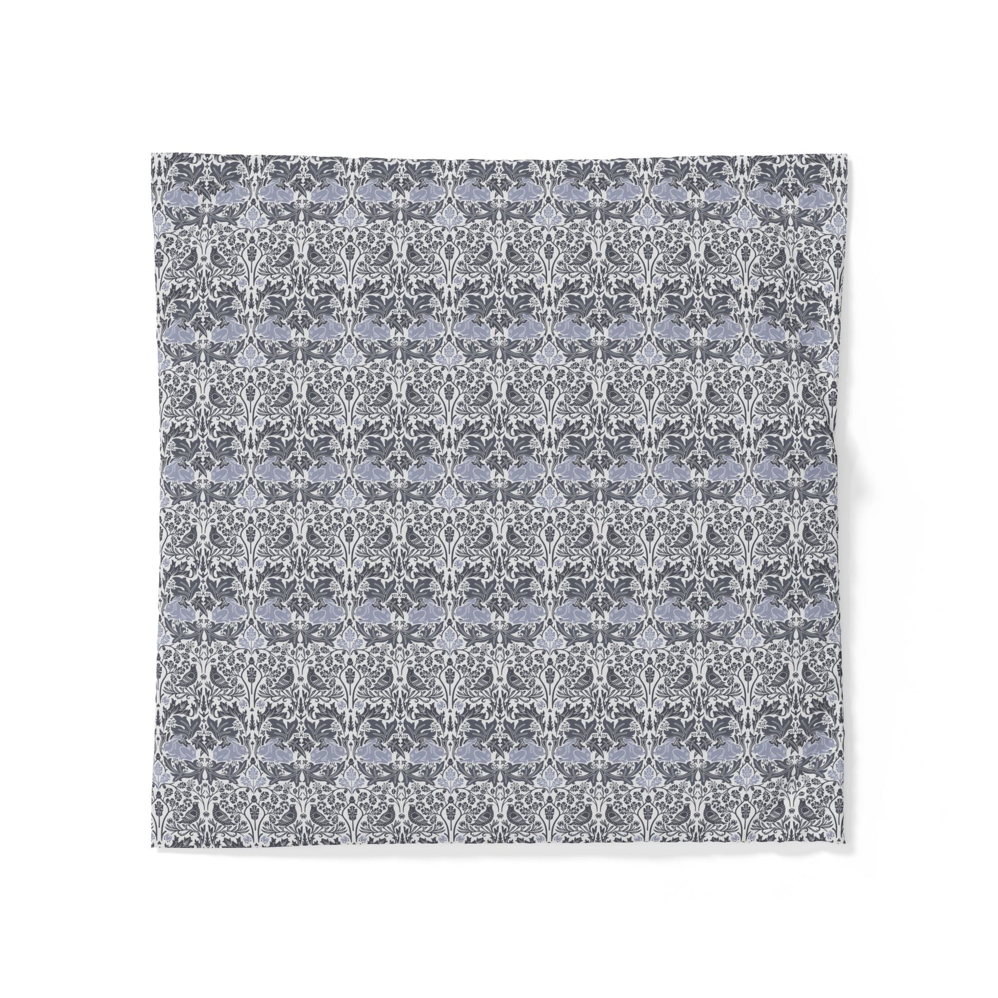 Patterned cotton fabric duvet cover on a white background