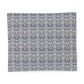 Patterned cotton duvet cover with a geometric design on a white background