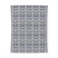 Patterned cotton fabric duvet cover with a floral design on a gray background