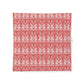 Red and white patterned cotton duvet cover on a white background