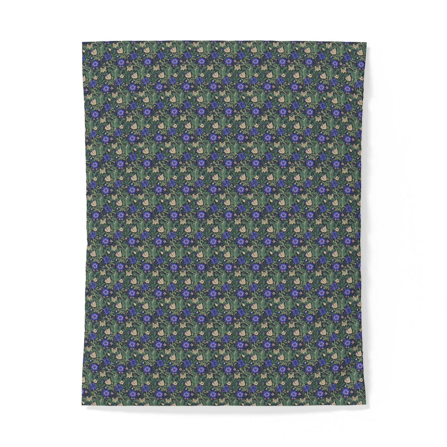 Floral patterned fabric cotton duvet cover on a white background