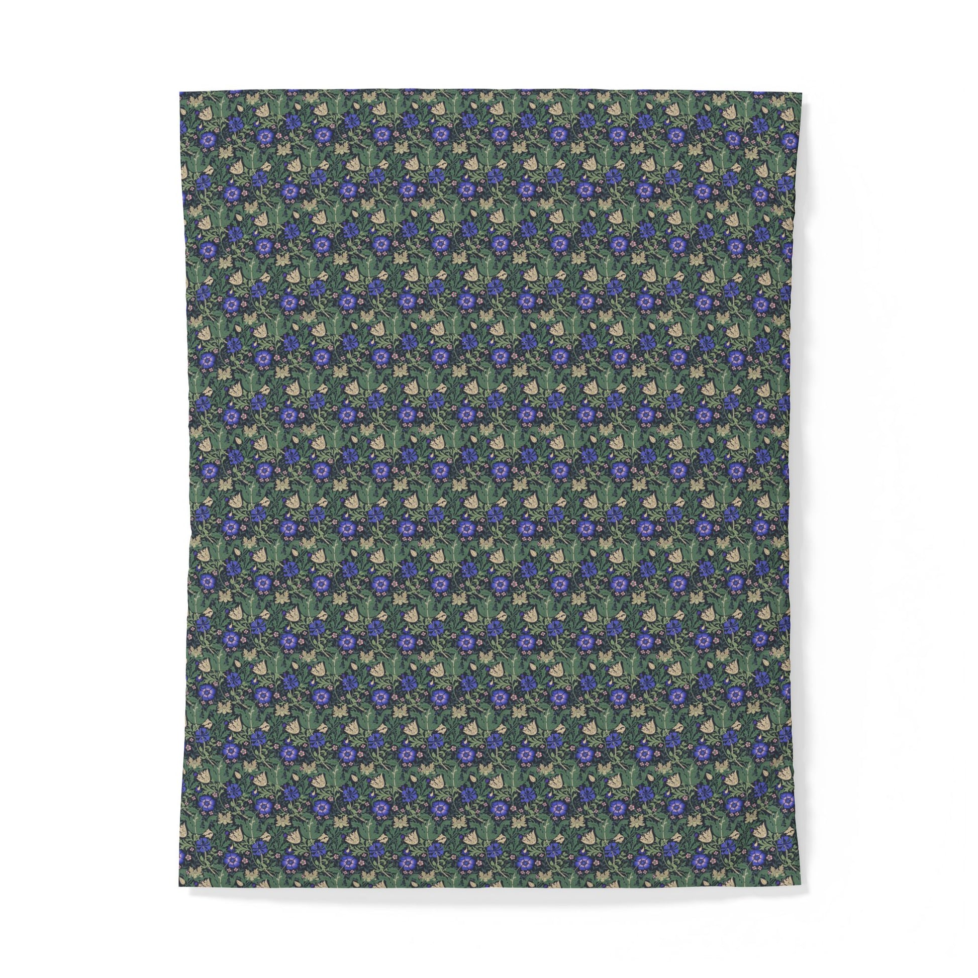 Floral patterned fabric cotton duvet cover on a white background
