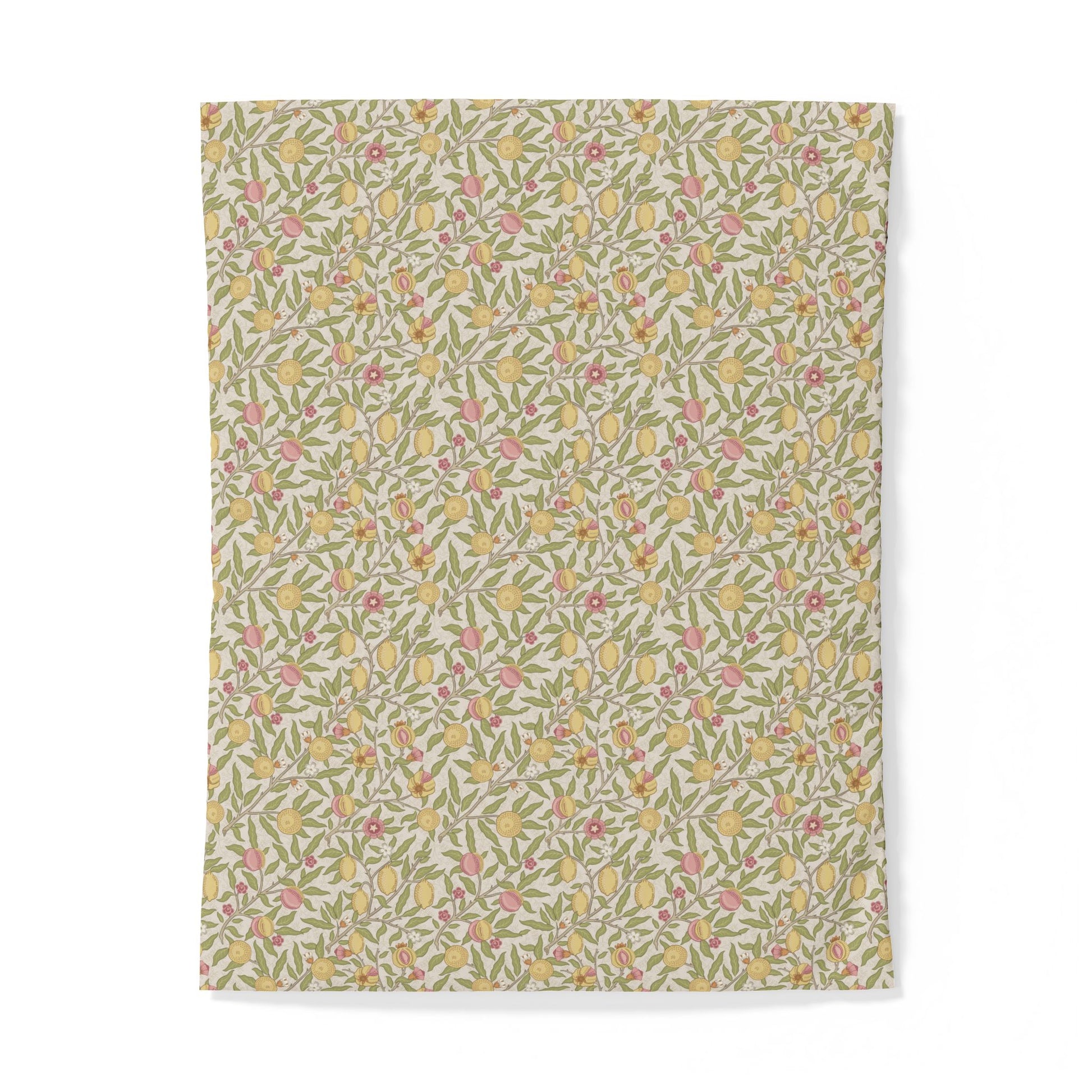 Floral patterned cotton duvet cover on a white background