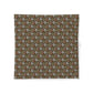A square fabric item, likely a bandana or scarf, featuring a dense vintage-style floral pattern in olive green, brown, and muted red on a white background.