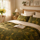 Cotton Duvet Cover inspired by William Morris - Honeysuckle & Tulip Collection (Gold)