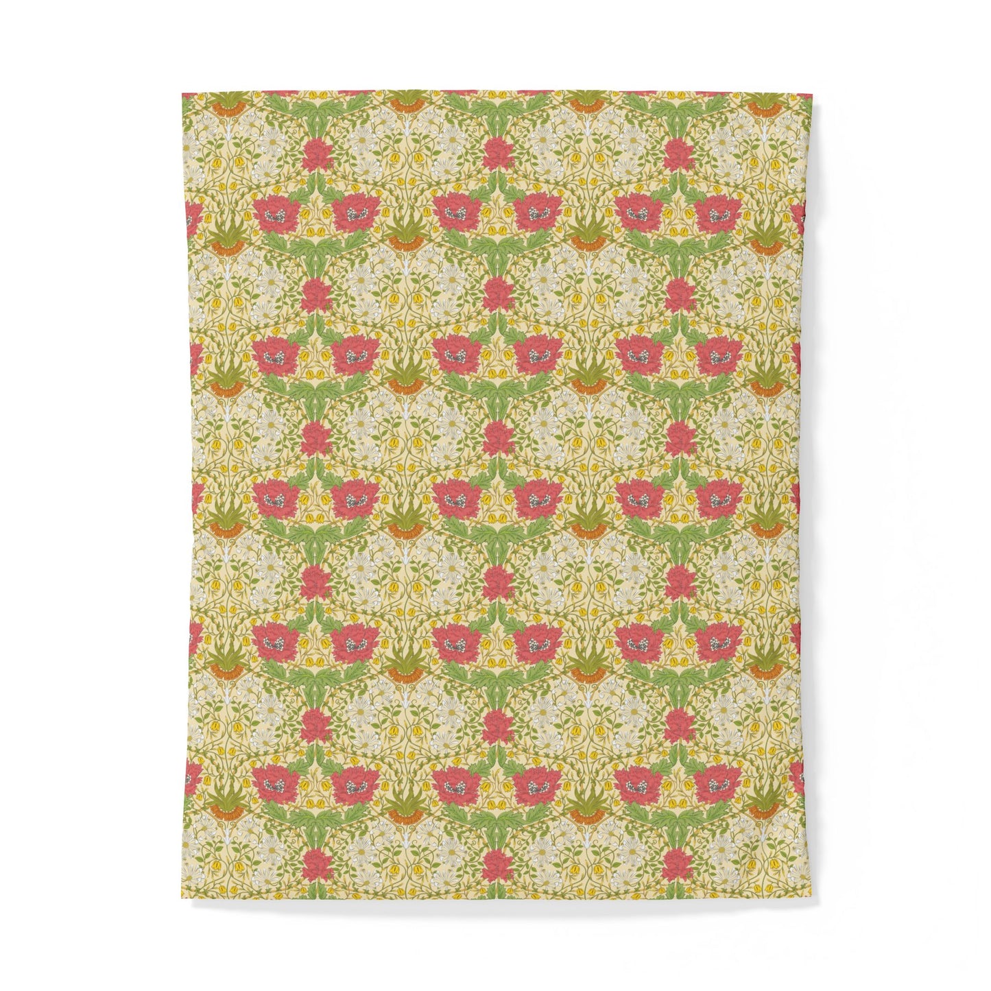 Cotton duvet cover with a floral pattern on a white background