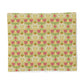 Floral patterned cotton duvet cover with pink and green flowers on a white background