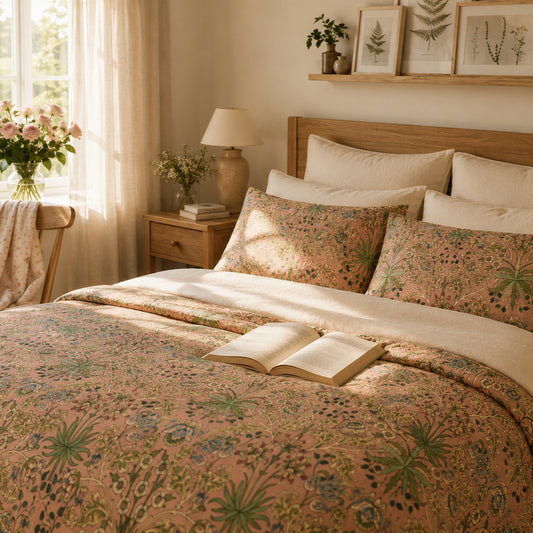 Cotton Duvet Cover inspired by William Morris - Hyacinth Collection (Blossom)
