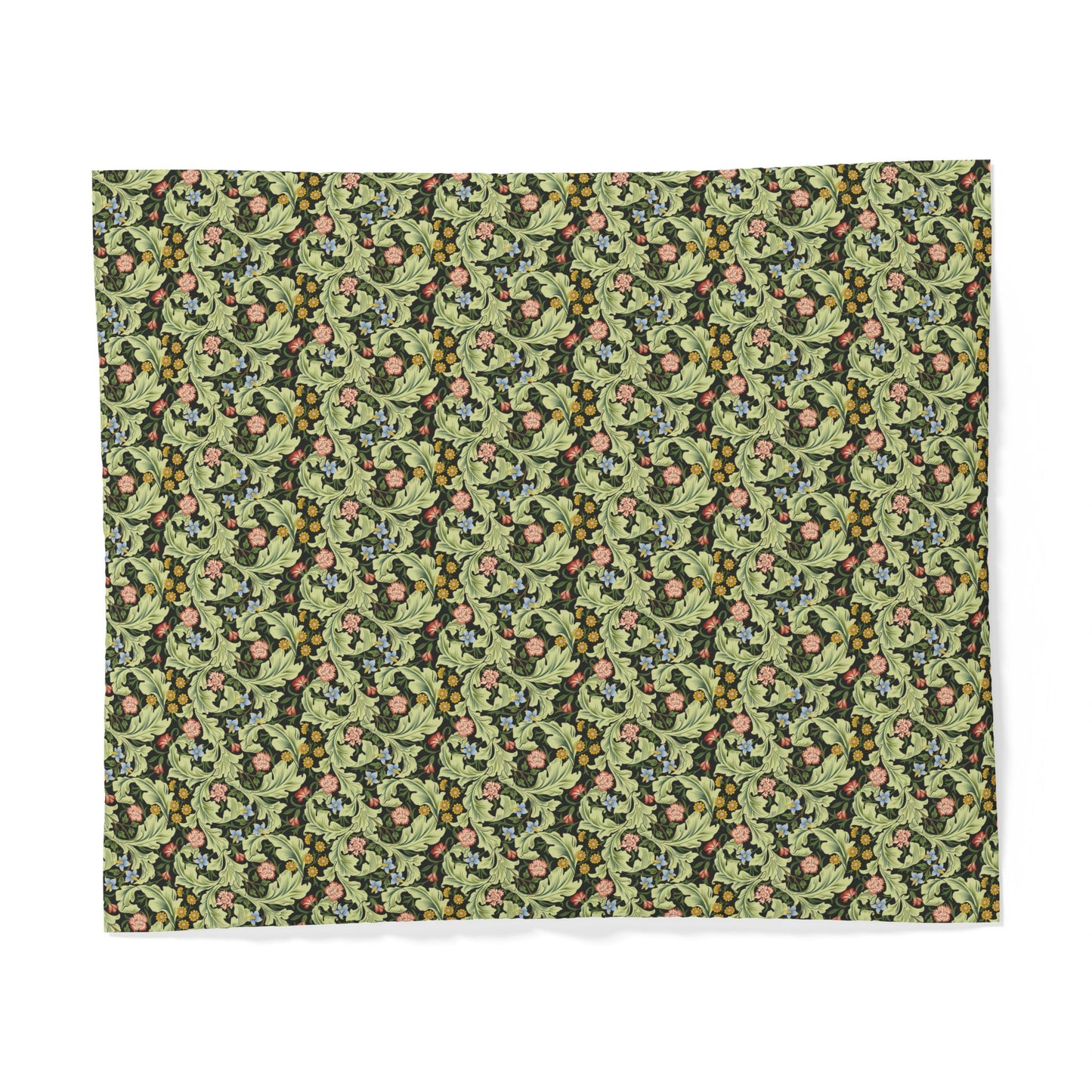 Floral patterned cotton duvet cover on a white background