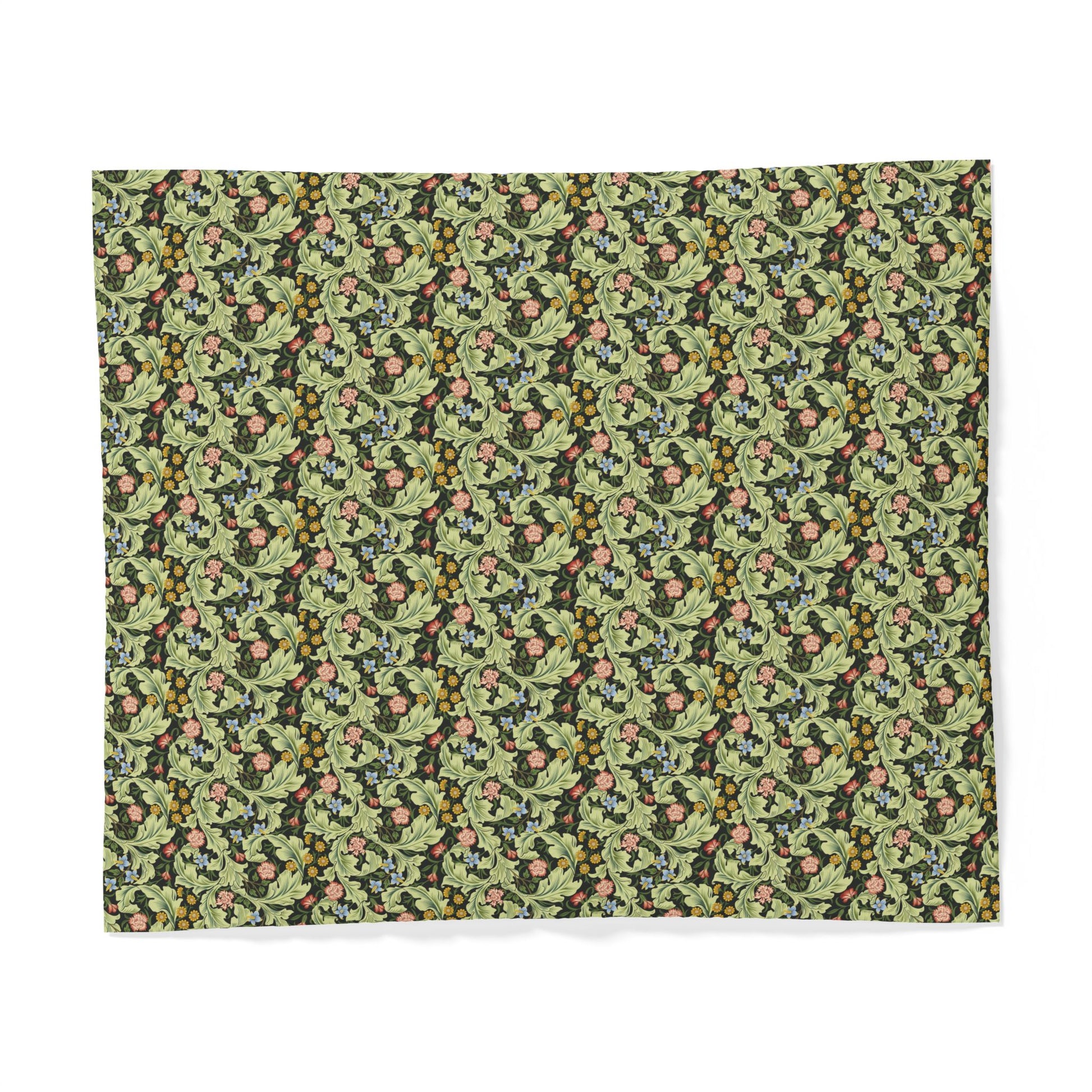 Floral patterned cotton duvet cover on a white background