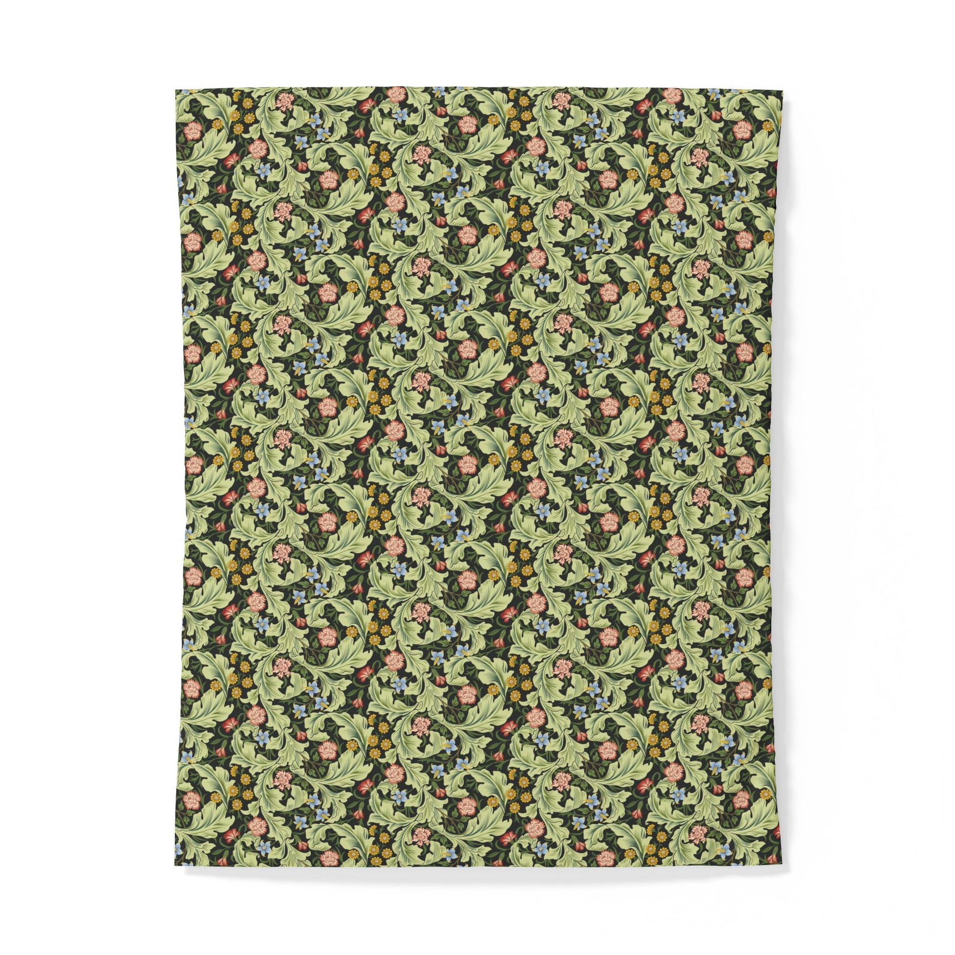 Floral patterned cotton duvet cover on a white background