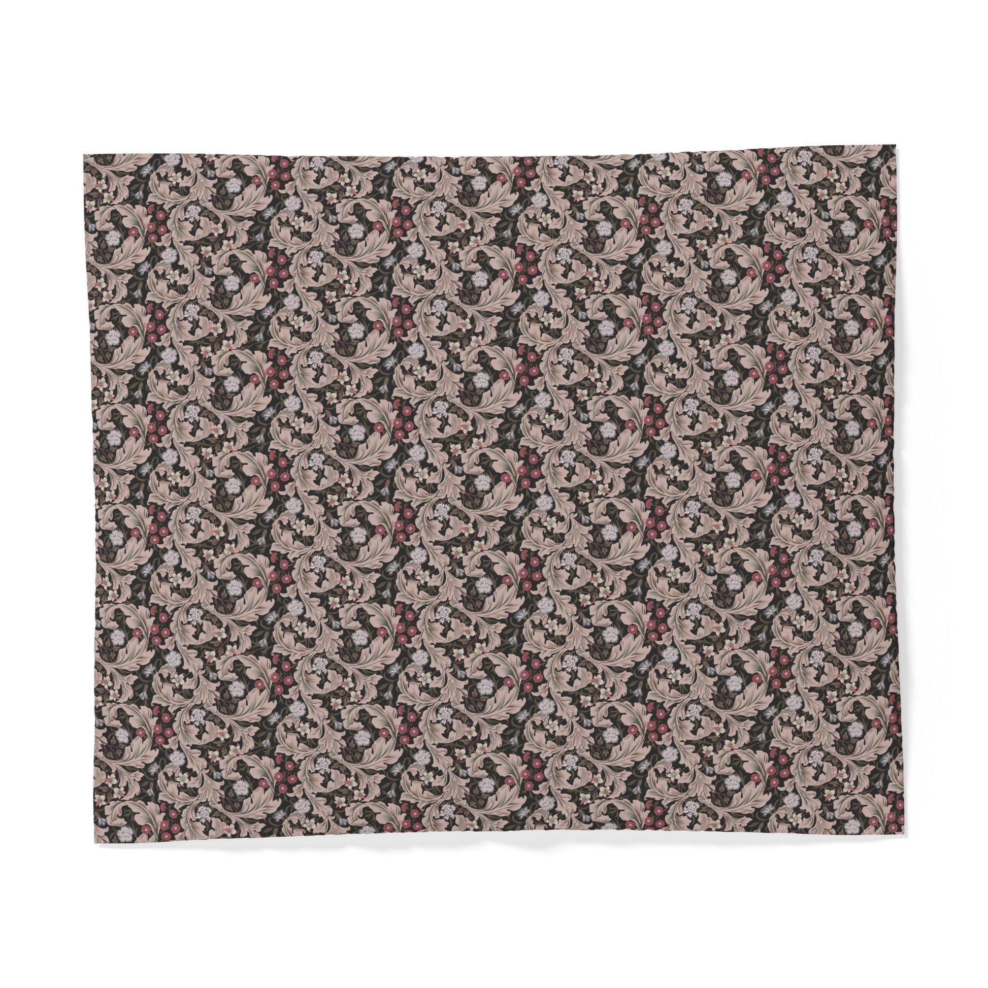 Floral patterned cotton duvet cover on a white background