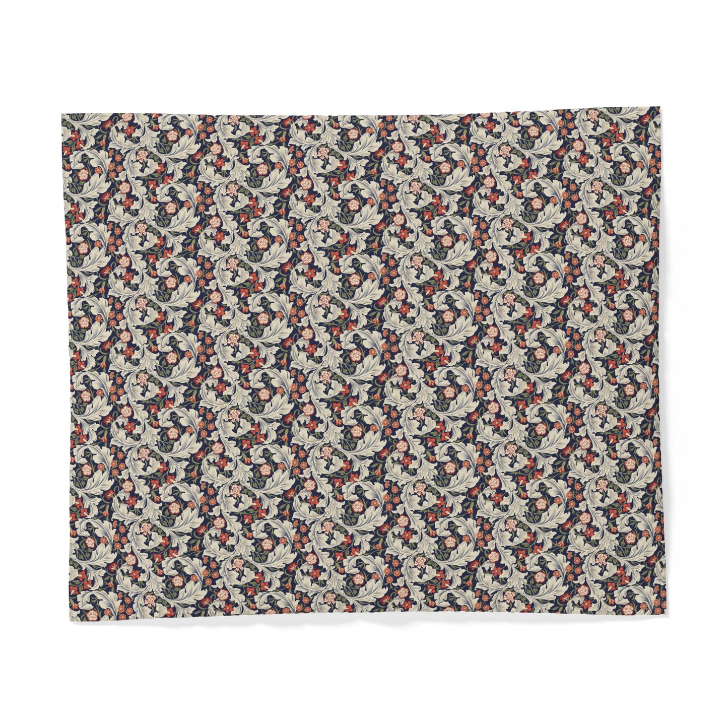Floral patterned cotton duvet cover on a white background