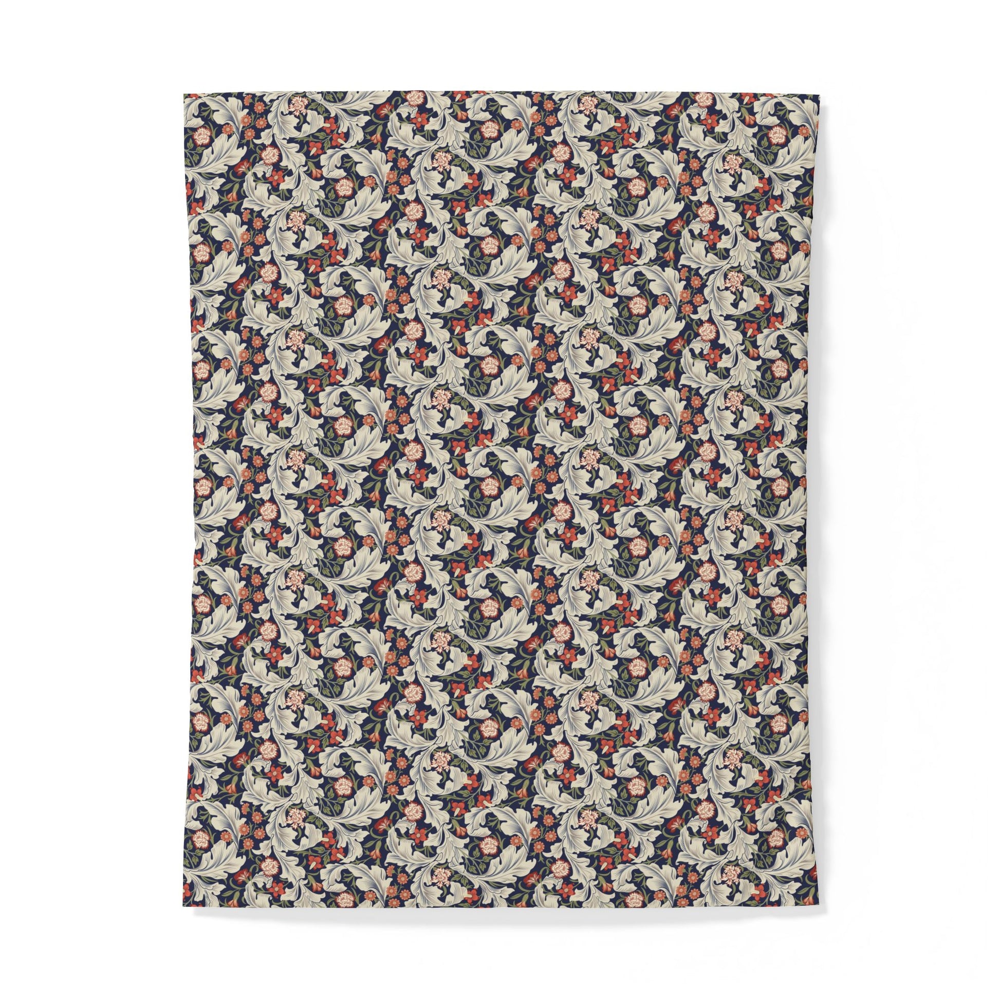 Floral patterned cotton duvet cover on a white background