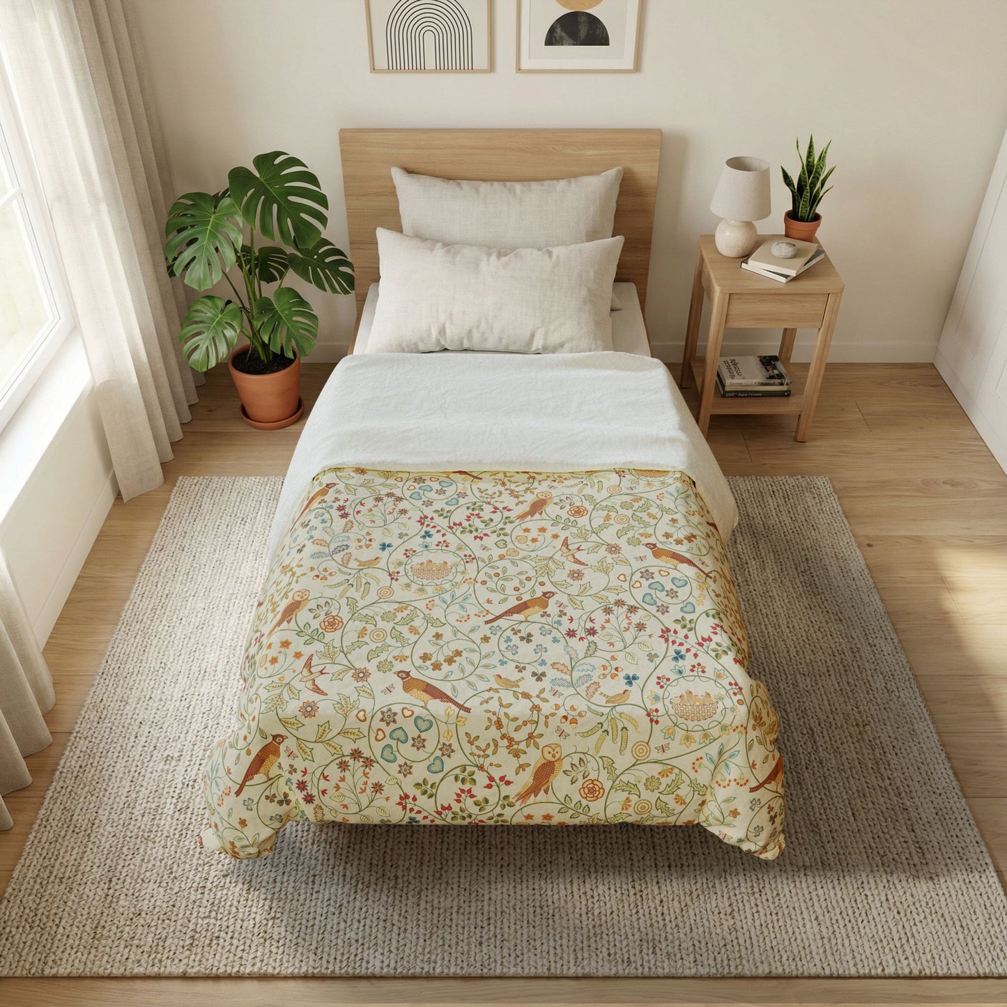 Cotton Duvet Cover inspired by William Morris - Newill Collection (Day)