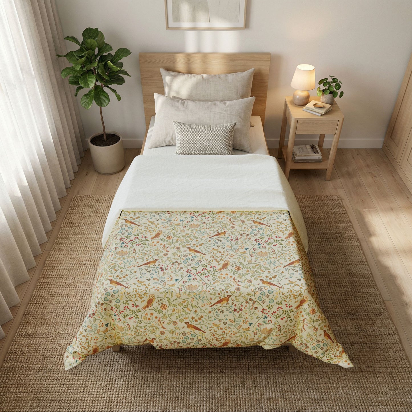 Cotton Duvet Cover inspired by William Morris - Newill Collection (Day)