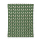 Patterned cotton fabric duvet cover with green and white design on a white background