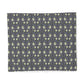 Floral patterned cotton duvet cover with blue flowers on a green background
