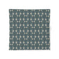 Patterned cotton fabric duvet cover with blue and white design on a white background