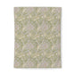 Patterned cotton duvet cover with a green and beige design on a white background