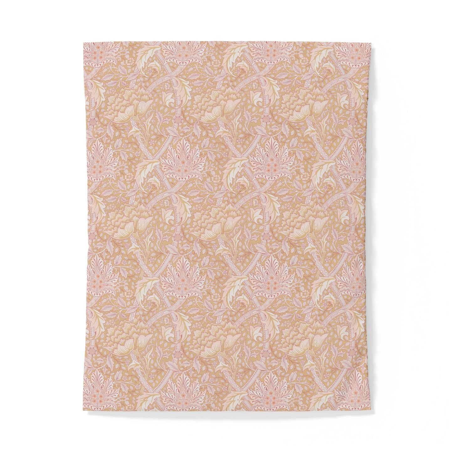 Patterned cotton duvet cover with a floral design on a white background