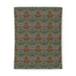 Patterned cotton fabric duvet cover with a green and red design on a white background