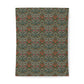 Patterned cotton fabric duvet cover with red and green design on a white background