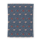 Floral patterned cotton duvet cover swatch on a white background