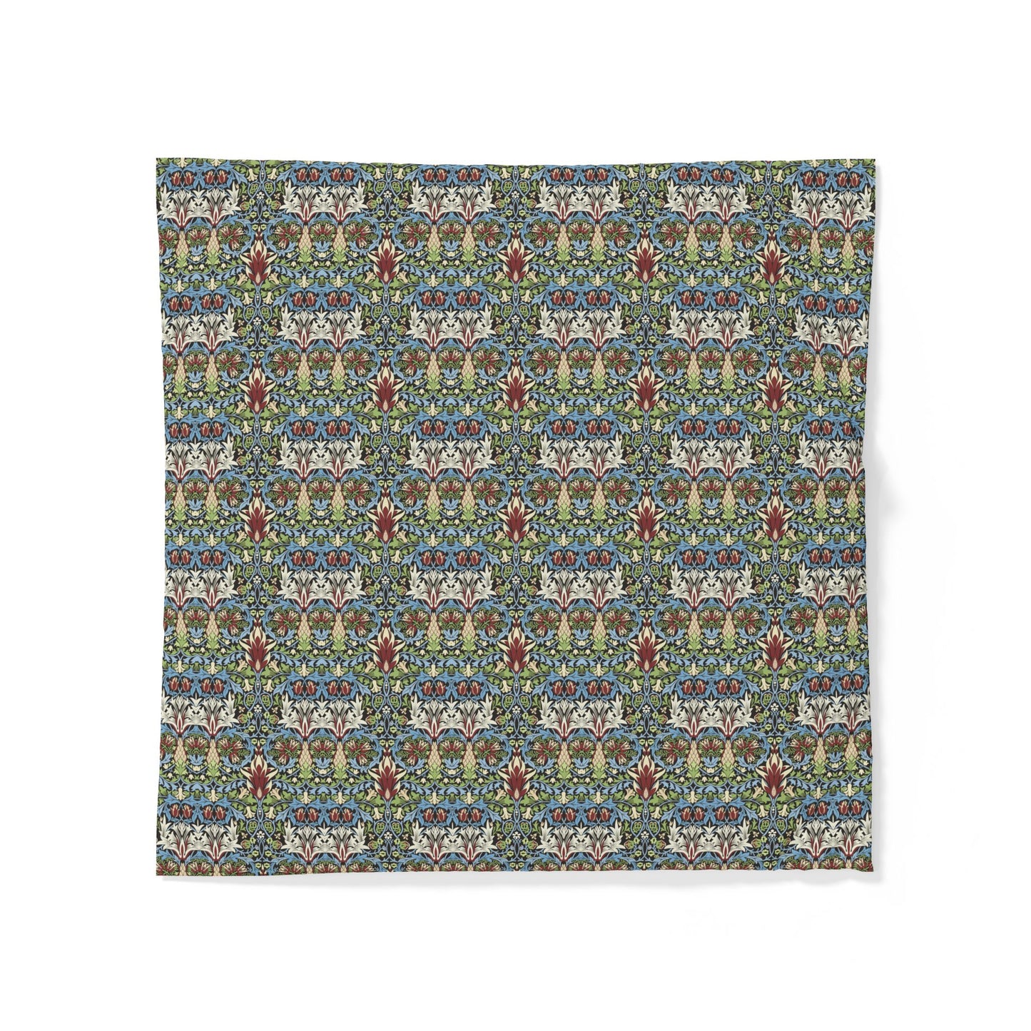 Patterned cotton duvet cover with a colorful design on a white background