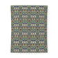 Patterned cotton duvet cover with a geometric design on a white background