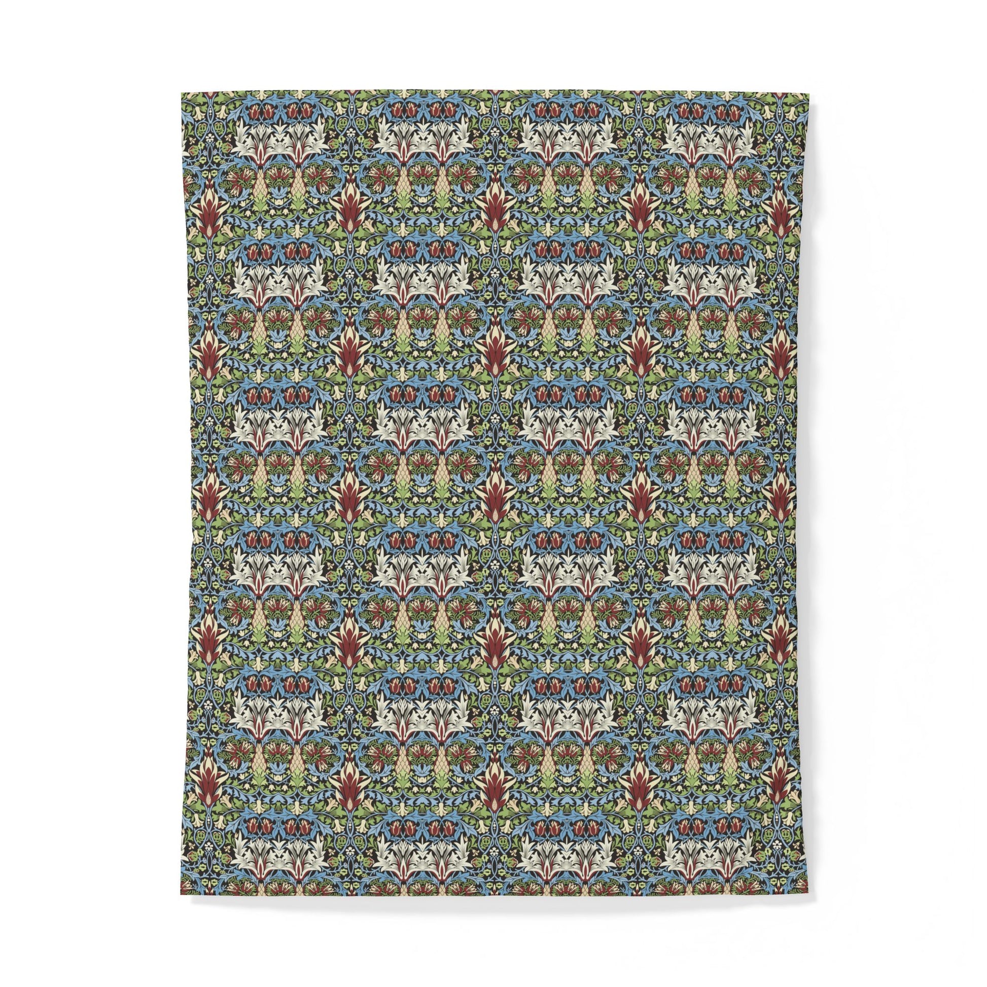 Patterned cotton duvet cover with a geometric design on a white background