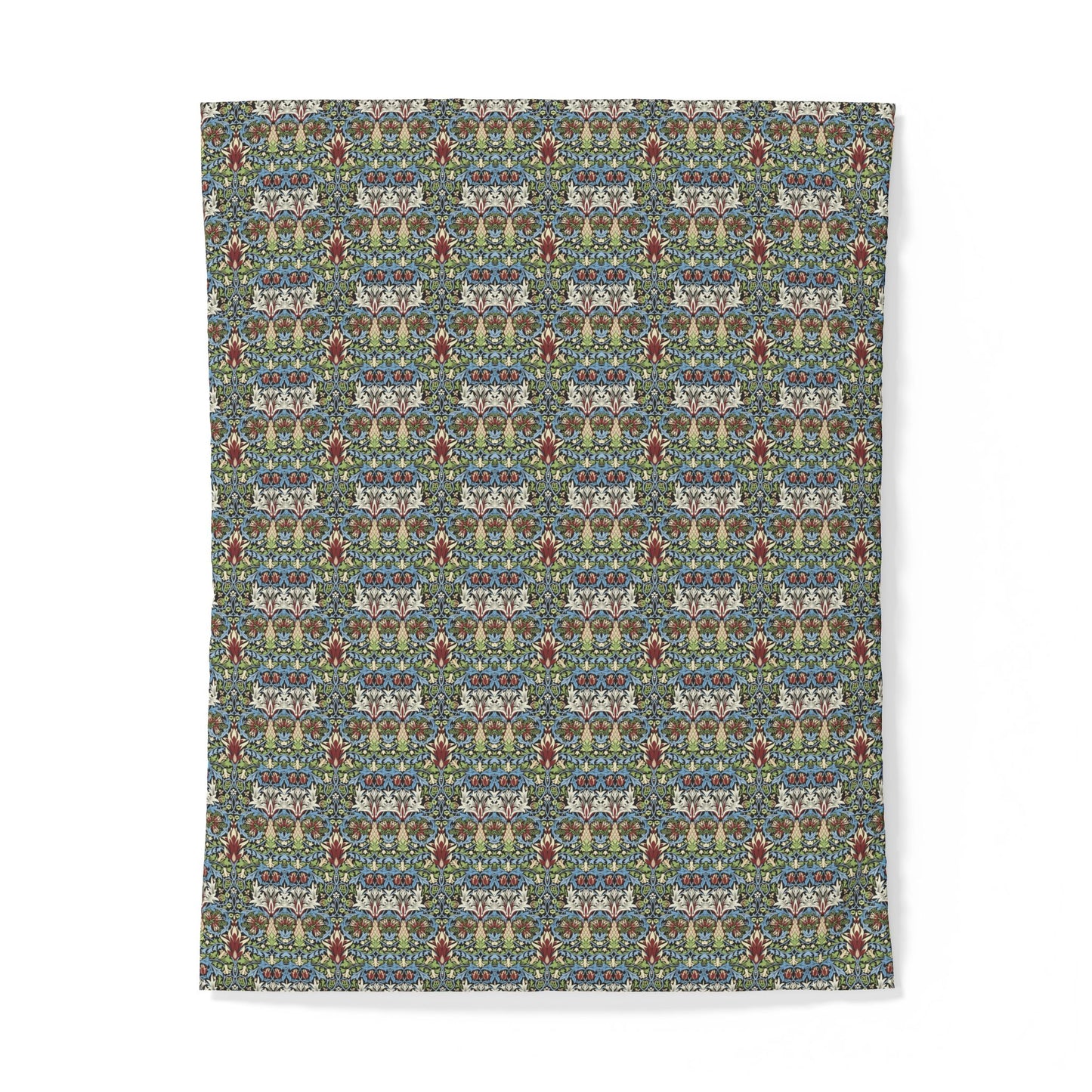 Patterned cotton fabric duvet cover with a repetitive design on a white background