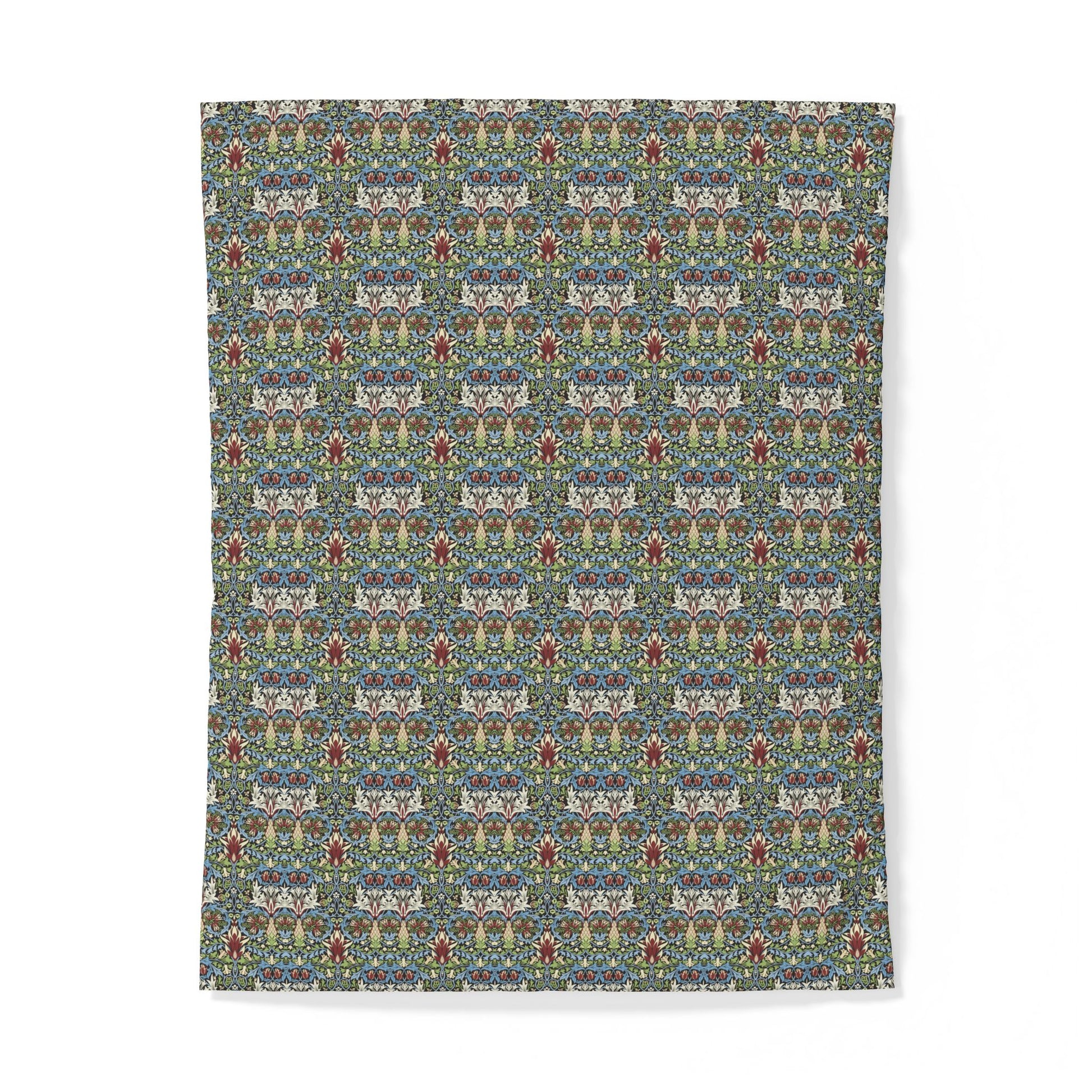 Patterned cotton fabric duvet cover with a repetitive design on a white background