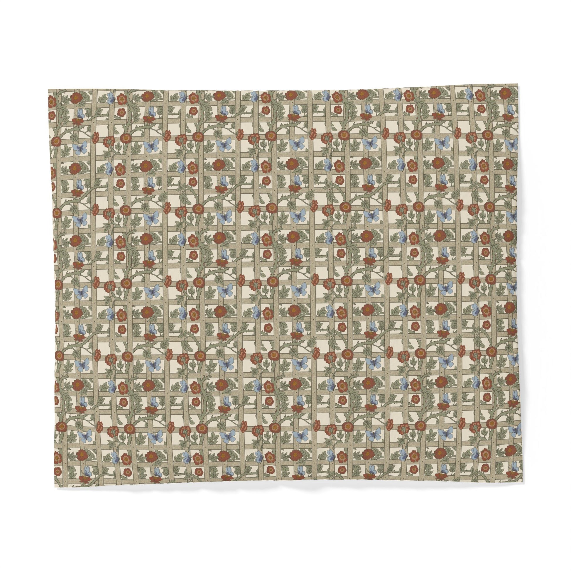 Patterned cotton fabric duvet cover with geometric design on a white background
