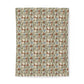 Patterned cotton fabric duvet cover with floral design on a beige background