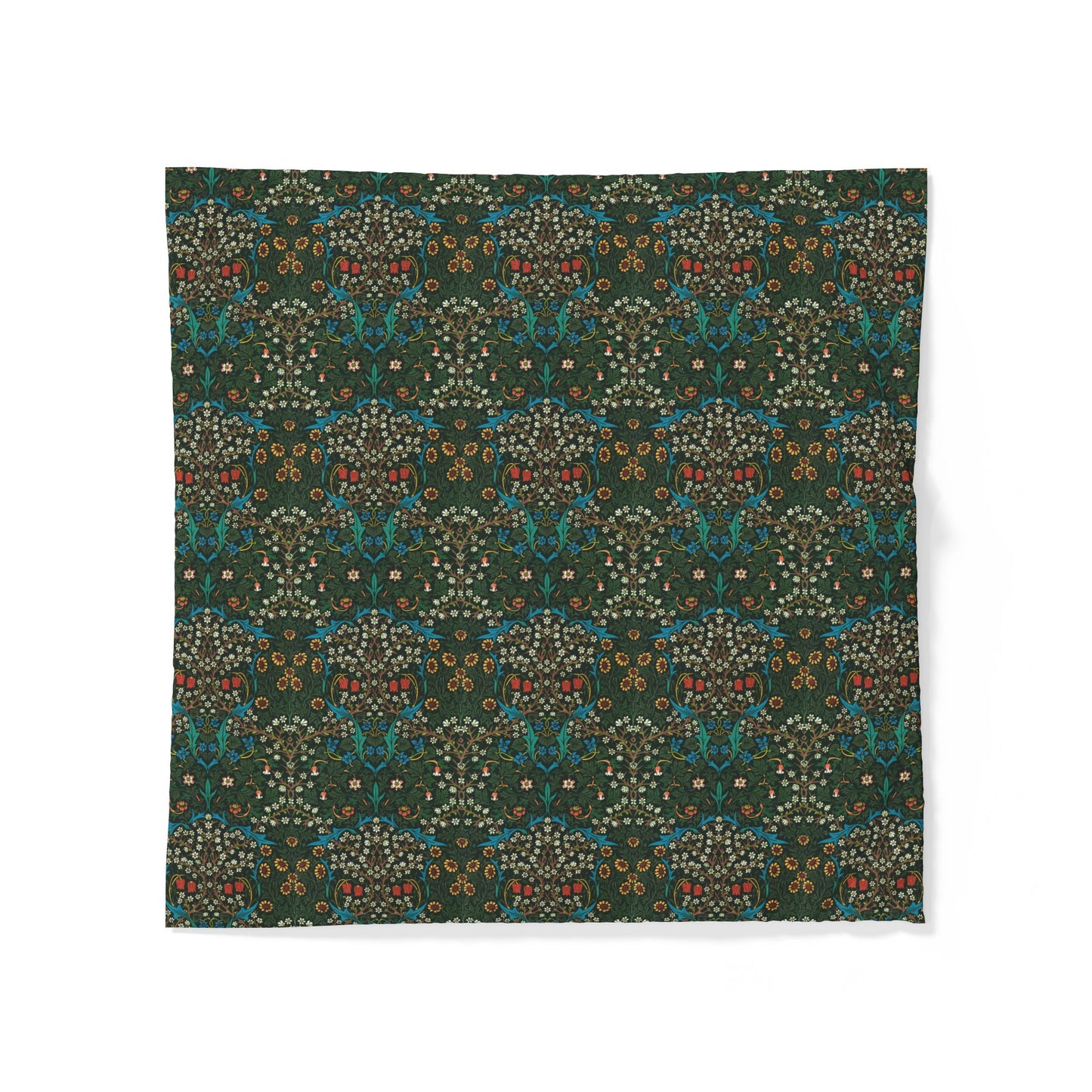 Patterned cotton fabric duvet cover on a white background